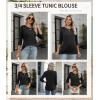 imageZeagoo Tops for Women 3 Pack 34 Sleeve Crewneck Cute Basics Tees Casual Fashion Spring Summer T Shirts Business Work Tee TopBlackapricotcoffee