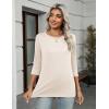 imageZeagoo Tops for Women 3 Pack 34 Sleeve Crewneck Cute Basics Tees Casual Fashion Spring Summer T Shirts Business Work Tee TopBlackredapricot