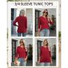 imageZeagoo Tops for Women 3 Pack 34 Sleeve Crewneck Cute Basics Tees Casual Fashion Spring Summer T Shirts Business Work Tee TopBlackredapricot