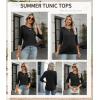 imageZeagoo Tops for Women 3 Pack 34 Sleeve Crewneck Cute Basics Tees Casual Fashion Spring Summer T Shirts Business Work Tee TopBlackredblue