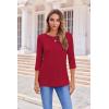 imageZeagoo Tops for Women 3 Pack 34 Sleeve Crewneck Cute Basics Tees Casual Fashion Spring Summer T Shirts Business Work Tee TopBlackredgreen