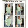 imageZeagoo Tops for Women 3 Pack 34 Sleeve Crewneck Cute Basics Tees Casual Fashion Spring Summer T Shirts Business Work Tee TopBlackredgreen