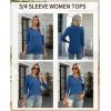 imageZeagoo Tops for Women 3 Pack 34 Sleeve Crewneck Cute Basics Tees Casual Fashion Spring Summer T Shirts Business Work Tee TopBlackwhiteblue