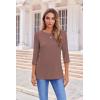 imageZeagoo Tops for Women 3 Pack 34 Sleeve Crewneck Cute Basics Tees Casual Fashion Spring Summer T Shirts Business Work Tee TopBlackwhitecoffee