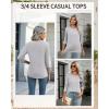 imageZeagoo Tops for Women 3 Pack 34 Sleeve Crewneck Cute Basics Tees Casual Fashion Spring Summer T Shirts Business Work Tee TopBlackwhitegrey