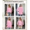 imageZeagoo Tops for Women 3 Pack 34 Sleeve Crewneck Cute Basics Tees Casual Fashion Spring Summer T Shirts Business Work Tee TopBlackwhitepink