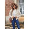 imageZeagoo Womens Fashion Cropped Shackets Corduroy Button Down Crop Jackets Tops Long Sleeve Shirts Trendy 2025Light Apricot