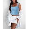 imageZeagoo Womens Sleeveless Crop Top Square Neck Tank Top Workout Fitness Summer Basic Tops 2024 Trendy Going Out TopsDella Robbia Blue