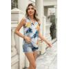 imageZeagoo Womens Summer Tank Tops 2025 V Neck Sleeveless Casual Loose Fit T Shirts Side Split Going Out Tops Tunic1printed Flower