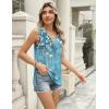 imageZeagoo Womens Summer Tank Tops 2025 V Neck Sleeveless Casual Loose Fit T Shirts Side Split Going Out Tops Tunic1printed Vinebird