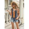 imageZeagoo Womens Summer Tank Tops 2025 V Neck Sleeveless Casual Loose Fit T Shirts Side Split Going Out Tops Tunic2color Strip