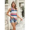 imageZeagoo Womens Summer Tank Tops 2025 V Neck Sleeveless Casual Loose Fit T Shirts Side Split Going Out Tops Tunic2red Striped