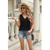 imageZeagoo Womens Summer Tank Tops 2025 V Neck Sleeveless Casual Loose Fit T Shirts Side Split Going Out Tops TunicBlack