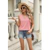 imageZeagoo Womens Summer Tank Tops 2025 V Neck Sleeveless Casual Loose Fit T Shirts Side Split Going Out Tops TunicCoral Pink