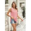 imageZeagoo Womens Summer Tank Tops 2025 V Neck Sleeveless Casual Loose Fit T Shirts Side Split Going Out Tops TunicCoral Pink