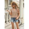 imageZeagoo Womens Summer Tank Tops 2025 V Neck Sleeveless Casual Loose Fit T Shirts Side Split Going Out Tops TunicKhaki