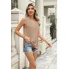 imageZeagoo Womens Summer Tank Tops 2025 V Neck Sleeveless Casual Loose Fit T Shirts Side Split Going Out Tops TunicKhaki