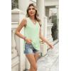 imageZeagoo Womens Summer Tank Tops 2025 V Neck Sleeveless Casual Loose Fit T Shirts Side Split Going Out Tops TunicLight Green