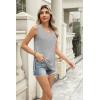 imageZeagoo Womens Summer Tank Tops 2025 V Neck Sleeveless Casual Loose Fit T Shirts Side Split Going Out Tops TunicLight Grey