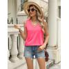 imageZeagoo Womens Summer Tank Tops 2025 V Neck Sleeveless Casual Loose Fit T Shirts Side Split Going Out Tops TunicRose Red