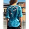 imageZeagoo Womens Tops Casual V Neck Shirts Floral Solid Blouse Ruffle Tunics 34 Sleeve Tshirt SXXLBlue Painting