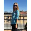imageZeagoo Womens Tops Casual V Neck Shirts Floral Solid Blouse Ruffle Tunics 34 Sleeve Tshirt SXXLBlue Painting