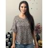 imageZeagoo Womens Tops Casual V Neck Shirts Floral Solid Blouse Ruffle Tunics 34 Sleeve Tshirt SXXLLeopard