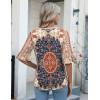 imageZeagoo Womens Tops Casual V Neck Shirts Floral Solid Blouse Ruffle Tunics 34 Sleeve Tshirt SXXLMz757