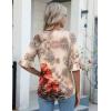 imageZeagoo Womens Tops Casual V Neck Shirts Floral Solid Blouse Ruffle Tunics 34 Sleeve Tshirt SXXLPa275