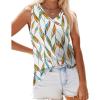 imageZeagoo Womens Summer Tank Tops 2025 V Neck Sleeveless Casual Loose Fit T Shirts Side Split Going Out Tops Tunic1printed Leave