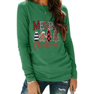 imageZeagoo 3 Pack Long Sleeve Shirts for Women Casual Soft Crewneck Basic Tee Tops Fall Outfit ClothesA Christmas Green1 Piece