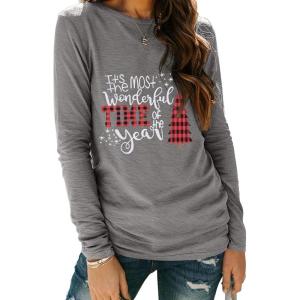 imageZeagoo 3 Pack Long Sleeve Shirts for Women Casual Soft Crewneck Basic Tee Tops Fall Outfit ClothesA Christmas Grey1 Piece