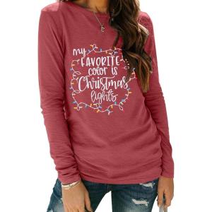 imageZeagoo 3 Pack Long Sleeve Shirts for Women Casual Soft Crewneck Basic Tee Tops Fall Outfit ClothesA Christmas Red1 Piece