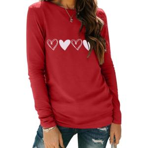 imageZeagoo 3 Pack Long Sleeve Shirts for Women Casual Soft Crewneck Basic Tee Tops Fall Outfit ClothesA Heart S1 Piece