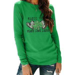 imageZeagoo 3 Pack Long Sleeve Shirts for Women Casual Soft Crewneck Basic Tee Tops Fall Outfit ClothesA Shamrock Heart1 Piece