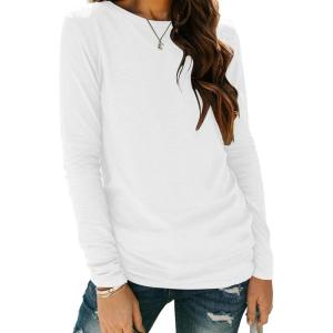 imageZeagoo 3 Pack Long Sleeve Shirts for Women Casual Soft Crewneck Basic Tee Tops Fall Outfit ClothesA White1 Piece