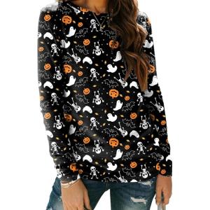 imageZeagoo 3 Pack Long Sleeve Shirts for Women Casual Soft Crewneck Basic Tee Tops Fall Outfit ClothesHalloween Black1 Piece