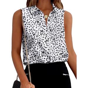 imageZeagoo Womens Sleeveless Button Down Shirts Blouses Solid Casual Loose V Neck Tank Tops for Work SXXLCx251