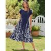 imageZeagoo Women Summer Midi A Line Dress Short Sleeve Casual Flowy Tiered Beach Long Sundress with Pockets 2025 Vacation TravelA01navy Blue Floral