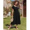 imageZeagoo Women Summer Midi A Line Dress Short Sleeve Casual Flowy Tiered Beach Long Sundress with Pockets 2025 Vacation TravelA03black