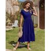 imageZeagoo Women Summer Midi A Line Dress Short Sleeve Casual Flowy Tiered Beach Long Sundress with Pockets 2025 Vacation TravelA04navy Blue