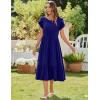 imageZeagoo Women Summer Midi A Line Dress Short Sleeve Casual Flowy Tiered Beach Long Sundress with Pockets 2025 Vacation TravelA04navy Blue