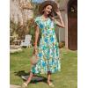 imageZeagoo Women Summer Midi A Line Dress Short Sleeve Casual Flowy Tiered Beach Long Sundress with Pockets 2025 Vacation TravelBlue Brown Floral