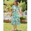 imageZeagoo Women Summer Midi A Line Dress Short Sleeve Casual Flowy Tiered Beach Long Sundress with Pockets 2025 Vacation TravelBlue Brown Floral