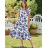 imageZeagoo Women Summer Midi A Line Dress Short Sleeve Casual Flowy Tiered Beach Long Sundress with Pockets 2025 Vacation TravelBlue Floral