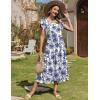 imageZeagoo Women Summer Midi A Line Dress Short Sleeve Casual Flowy Tiered Beach Long Sundress with Pockets 2025 Vacation TravelBlue Floral