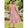 imageZeagoo Women Summer Midi A Line Dress Short Sleeve Casual Flowy Tiered Beach Long Sundress with Pockets 2025 Vacation TravelJh1