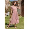 imageZeagoo Women Summer Midi A Line Dress Short Sleeve Casual Flowy Tiered Beach Long Sundress with Pockets 2025 Vacation TravelJh1