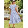 imageZeagoo Women Summer Midi A Line Dress Short Sleeve Casual Flowy Tiered Beach Long Sundress with Pockets 2025 Vacation TravelJh529