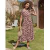 imageZeagoo Women Summer Midi A Line Dress Short Sleeve Casual Flowy Tiered Beach Long Sundress with Pockets 2025 Vacation TravelRed Floral2